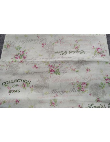 Tissu Coton Motifs Fleurs 110 x 50 cm