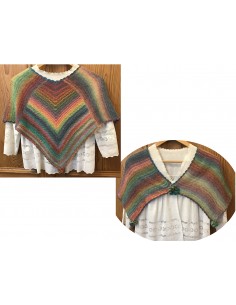 Kit Poncho Tricot Multicolore