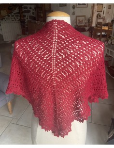 Châle Aubusson rouge